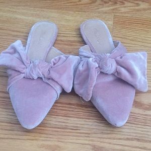Madewell Velour Pink Mules